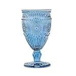 Weddingstar Vintage Style Pressed Glass Wine Goblet 10oz - Blue