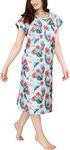 Utopia Care Hospital Gown, 100% Cotton Patient Gown, Floral Blue, Large-X-Large