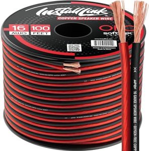 Install Link 16 AWG Gauge Speaker Wire (OFC) Cable Stereo, Car or Home Theater (100 Feet)