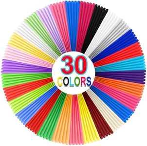 YhuiCxir 30 Colors 3D Pen Filament Refills 1.75mm PLA Wires Each Color 5 Metres Total 150 Metres with 2 Finger Caps Compatible with SCRIB3D and MYNT3D 3D Pens (3D Pencil Not Included)