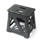 BLACKSPACE 13" Folding Step Stool for Kids or Adults, 250 lbs Capacity Non-Slip Compact Plastic Foldable Step Stool with Handle, Portable Lightweight Folding Stool for Home or Kitchen(Black)