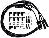 A-Team Performance - Silicone High Performance Spark Plug Wire Set Universal Fit V8 V6 Plus Coil Wire - Compatible with Buick Cadillac Chevy GMC Ford Mopar Oldsmobile Pontiac 8.0mm (Black)