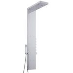 Milano Tahuata - Modern Thermostatic Outdoor Shower Tower Panel with Rainfall Shower Head, Body Jets, Hand Shower Handset and Waterblade Function - Chrome