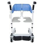 DDCHH Patient Transfer Lift Chair,Handicapped Elderly Bath Chair,Medical Commode Toilet Rolling Shower Chair,Suitable for Nursing Home Rehabilitation Wheelchair,ComfortEdition-Lightblue