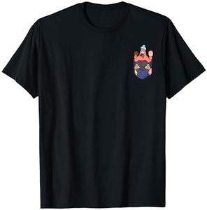 Mademark x SpongeBob SquarePants - Patrick Star in my Pocket Cute Patrick Eating Ice Cream Fun T-Shirt