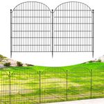 Decorative Garden Metal Fence 10 Pack, 32 in (H) x 23.6 ft (L) No Dig Dog Animal Barrier for Yard, Animal Ground Stakes Fencing for Garden, Patio, Flower Bed