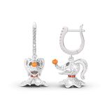 Jeulia Zero Sterling Silver Earrings Pumpkin King Gift for Women Girlfriend Birthday Present With Jewelry Box