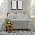 Cosy House Collection Luxury Bamboo Duvet Cover Set 3-Piece - Ultra Soft Hypoallergenic Bedding - Zippered Comforter Protector, Includes 2 Pillow Shams - Full/Queen - Silver