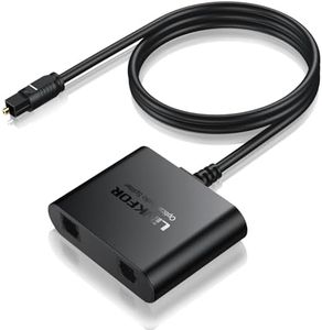 LiNKFOR 1X2 Toslink Optical Digital Audio Splitter Digital Toslink Fiber Optical Splitter 1 Male Input 2 Female Output for Home Theatre, Xbox, PS5/PS4,Wireless Headphones and Soundbars