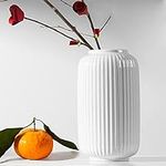Ceramic Vase, White Flower Vase for