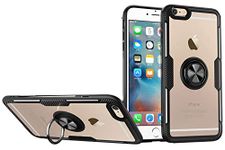 SORAKA Clear Case for iPhone 6/6S with Ring Holder,Slim Fit Case Transparent Hard PC Cover iPhone 6S Case with Metal Plate for Magnetic Car Phone Holder