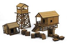 War World Gaming Jungle Warfare Kit 3– MDF Military Camp– 28mm/Heroic Scale Wargaming Terrain