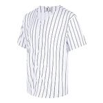 Pullonsy Blank Baseball Jersey for Men Women Full Button Up Short Sleeves Shirts Hip Hop Hipster Sports Uniforms, Black Pinstripe-white Jersey, X-Large