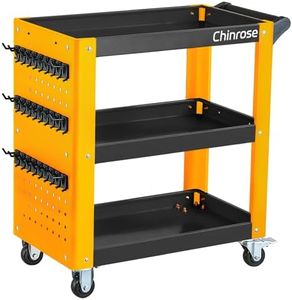 3 Tier Rolling Tool Cart on Wheels Load Capacity of 1000 LBS