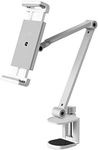 WINOK Tablet Stand for Bed, Gooseneck Tablet Holder Mount, Rotate 360 Degrees of Flexible, Height and Angle Adjustable, Aluminium Alloy Arm Compatible with 4.5-13 Phone Tablet, iPhone, iPad - White