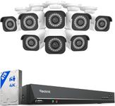 Reolink 4K PoE CCTV Camera Systems, 16CH 4TB HDD NVR Long-term Reliability for Continuous Recording, 8X 4K Security Camera Outdoor with Smart Person/Vehicle Detection, Night Vision, Audio, RLK16-800B8