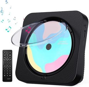 CD Player Portable with Bluetooth 5.1Desktop CD Player with HiFi Sound Speakers,Remote Control,Dust Cover,LED Display,Boombox FM Radio,USB/AUX for Home,Gift,Kids(Black)