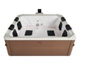 MSpa Aero PLUS Amber 6 Person Portable Modular Hot Tub, WiFi Controlled 13A Plug & Play 2026 Model, LED Colour Lighting, UVC+, Thermal Interlayer, Heats to 40°C, 120 Air Jets, All Year Use-DIY Setup