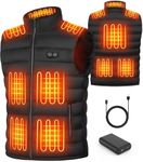 JWPFD Heated Vest for Men, Heated Puffer Vest with 16000mAh Battery, Lightweight Mens Heated Vest Adjustable Size