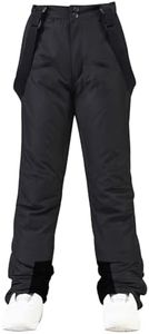 RIUIYELE Women's Detachable Ski Bib Pants Outdoor Windproof Waterproof Snow Pants Insulated Warm Pants Black M