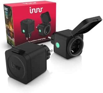 Innr Zigbee Smart Außensteckdose, Funktioniert mit Hue* und Alexa, Outdoor Smart Plug, Garten Steckdose mit Strommessung, IP54 Wasserdicht - 2 Stück