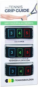 The Tennis Grip Guide by Tennisbuilder | Designed for Adults and Kids Tennis Racket | from Advanced to Beginner Tennis Players (Large, 3 Pack)