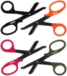 Madison Supply Medical Scissors, EMT and Trauma Shears - 7.5 Inch Premium Quality Stainless Steel Bandage Scissors - Fluoride-Coated with Non-Stick Blades - 4 Pack (Black/Green/Orange/Red)