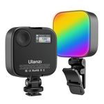 Ulanzi U60 RGB Video Light, Portable LED Camera Light with 360° Color CRI≥95 2500-9000K Dimmable Panel Lamp,2500mAh LED Panel Photography Lighting w Quick Release Cold Shoe Adapter and Clip-Black