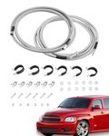 Fuel Line Kit, Compatible with 2006-2011 Chevy HHR, 2005-2010 Chevrolet Cobalt, 07-10 Pontiac G5, Complete Repair Lines, Quick Fix, Stainless Steel Braided Hose Gas Line Set, QFF0015SS, 819-811