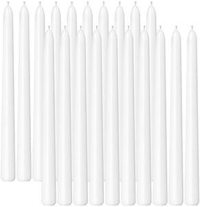 Viyffo Taper Candles 10 Inch – 20 Pack White, Dripless, Unscented, Smokeless – 8 Hour Burn – Tall Candlesticks for Wedding, Dinner, Holiday, Party, Home Decor
