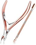 Paifeancodill Cuticle Nipper Trimmer with Cuticle Pusher, Cuticle cutter Remover cuticle trimmer nipper Nail Clipper Sets Nail Stainless Steel Manicure Pedicure Tools Cuticle Remover/Cutter(Rose Gold)