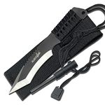 Master Cutlery Survivor HK-759 Fixed Blade Knife, Two-Tone Tanto Blade, Black Cord-Wrapped Handle, 7-Inch Overall