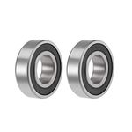 sourcing map 6004-2RS Deep Groove Ball Bearings Z2 20mm X 42mm X 12mm Double Sealed Carbon Steel 2pcs