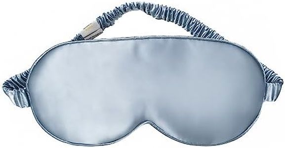 Sleep Mask,Silk Eye Mask for Sleeping Women/Men/Girls,19 Momme Both Sides 100% Pure Mulberry Silk Blackout Anti-Allergy Blindfold with Elastic Strap for Night,Travel,Nap,Meditation (Baby Blue)