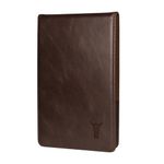 TORRO Regular Golf Scorecard and Yardage Book Holder – Genuine Leather Golf Score Card and Yardage Wallet with Pencil Loop (Dark Brown)