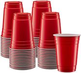 Red Disposable Cups- Party Plastic Cups [50 Cups ] 12 oz .Red Drinking Cups Strong and Sturdy Reusable Red Plastic Cups for Drinks,Soda,Punch,Barbecues,Party, Picnics,Weddings.