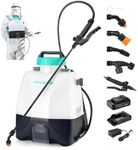 HAUSHOF 4 Gallon Backpack Sprayer, Battery Powered Sprayer with 4 Nozzles, 70PSI High-Pressure Battery Sprayer, Extended Battery Life, Wide Mouth Design, Trigger Lock for Weeding, Spraying, Cleaning