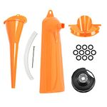 HCmotorku Crankcase Oil Fill Funnel Drip Free Oil Filter Funnel Primary Case Oil Fill Funnel Oil Filter Wrench Oil Drain Plug O-Ring Set Fit for Harley 5 Pcs Orange