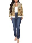 Women's Sequin Long Sleeve Front Zip Bomber Jacket with Ribbed Cuffs(X-Large, Gold)