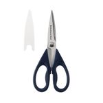 KitchenAid All Purpose Stainless Steel Kitchen Shears with Protective Sheath for Everyday Use, Comfort Grip Handle, Dishwasher Safe, 8.72 Inch, Ink Blue