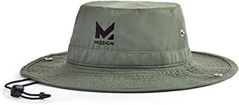 Mission Cooling Bucket Hat for Men & Women, UPF 50 Sun Protection, 3” Wide Brim, Adjustable Strap, Evaporative Cooling Technology When Wet, Great for Summer, Outdoors, Fishing, Camping Black