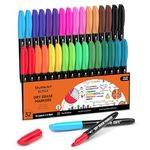 Shuttle Art Dry Erase Markers, 32 Pack 16 Colors Whiteboard Markers,Fine Tip Dry Erase Markers for Kids,Perfect For Writing on Whiteboards,Dry-Erase Boards,Mirrors,Calender,School Office Supplies