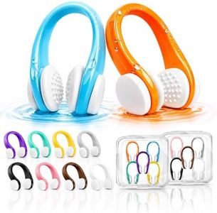 Swimming Nose Clip - 10 Packs Silicone Swim Nose Plugs for Kids (Age 7+) and Adults,Waterproof Pool Nose Plugs for Diving Swimming and Other Water Sports with Storage Box,Multi-Color