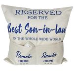 Son in Law Gifts from Mother in Law, Two-Pocket Son-in-Law Throw Pillow Covers 18x18 Inch, Birthday Gifts Thanksgiving Gifts for Son-in-Law