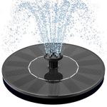 Mademax Solar Bird Bath Fountain Pump, 1W Solar Fountain with 5 Nozzle, Free Standing Floating Solar Powered Water Fountain Pump for Bird Bath, Garden, Pond, Pool, Outdoor