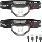 Curtsod Headlamp Rechargeable, 2-Pa