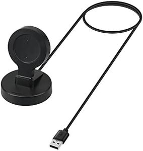 kwmobile Docking Station Compatible with Xiaomi Mi Watch S1 Active/Watch Color Sport - Charging Charger Cable with Stand - Black