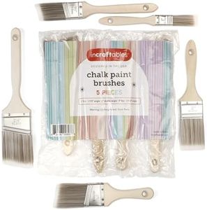 Incraftables Assorted Chalk Paint Brush Set (5pcs). Best Chalk Paint Brushes for Furniture. Wax Brush for Furniture, Chalk Painting, Home Decor & Wall. Natural Bristle Paint Brush for Kids & Adults