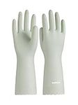 LANON wahoo Skin-Friendly Cleaning Gloves, Dishwashing Kitchen Gloves with Cotton Flocked Liner, Reusable, Non-Slip, Canary Green, Medium