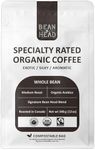 Bean Head Specialty Coffee, Medium Dark Roast, Whole Bean, Certified Organic, Roasted in Canada, 340g, Fairtrade, Kosher Coffee